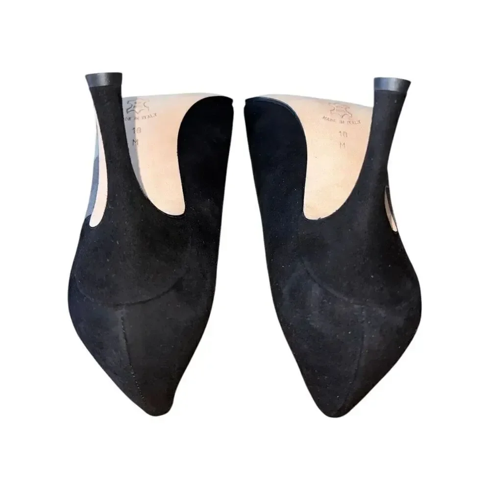 Isaac Mizrahi - Pam - Black/Grey Suede Round Toe Pump Womens Sz 10M GREAT CONDIT